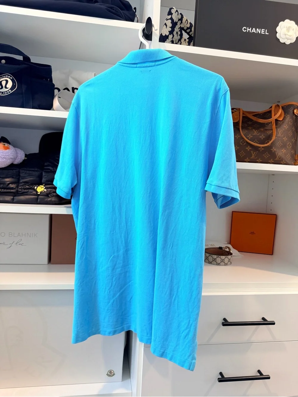 Polo Ralph Lauren/Classic Fit Polo/Turquoise Blue/ Gold Pony/Size L/ 100% Cotton